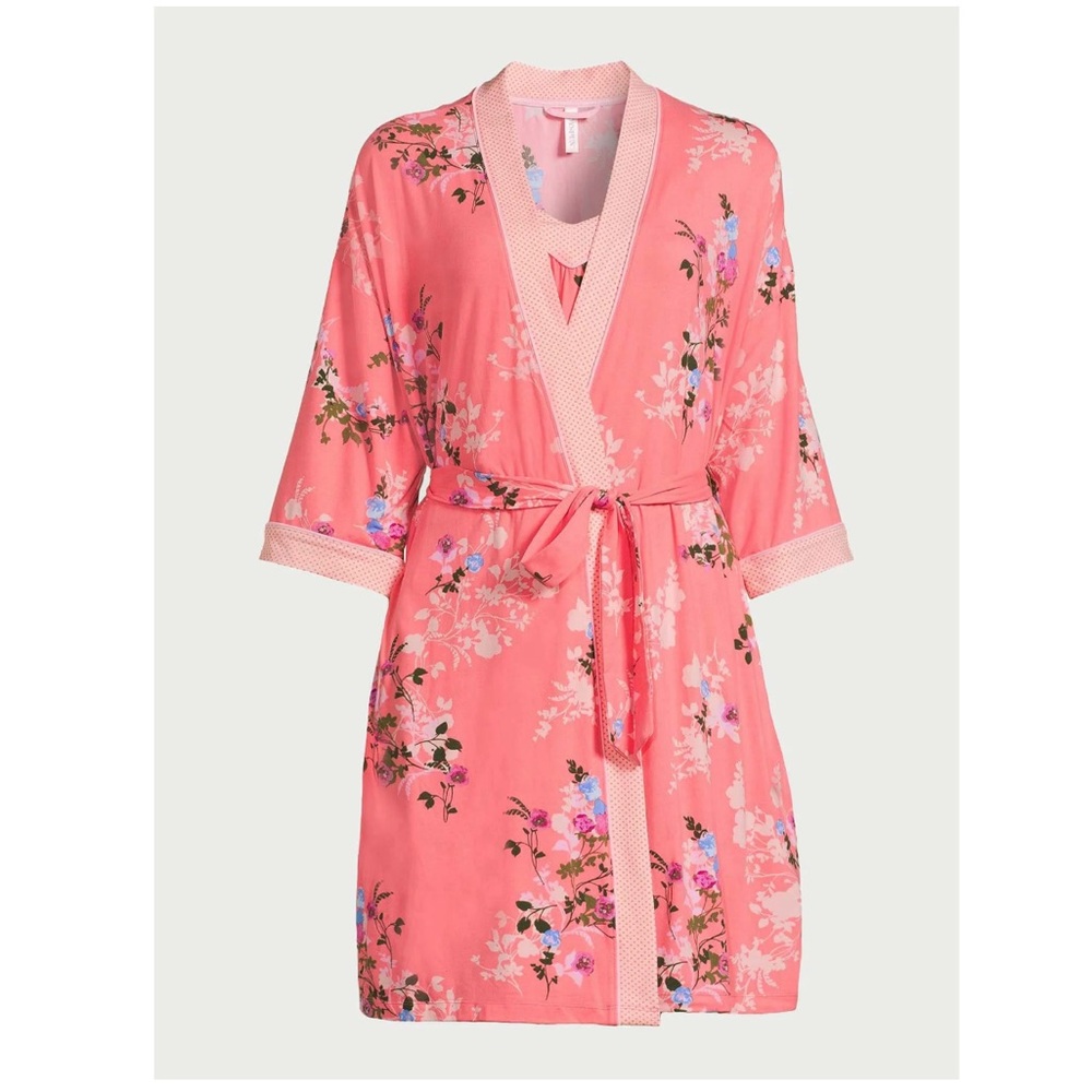 Women's Knit Short Chemise and Robe Pajama Set, 2-Piece,